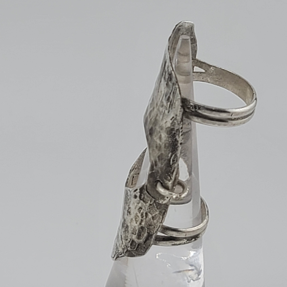 FINGER ARMOR HANDMADE IN STERLING SILVER METAL SIZE 8.5 & 6